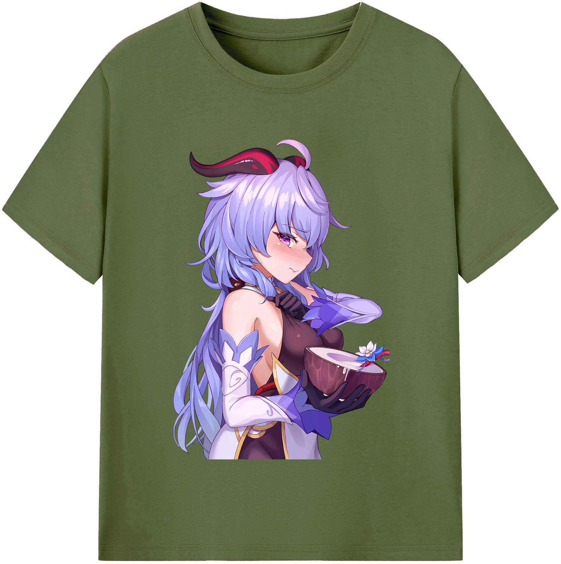 げんし神 甘雨 かんう genshin Ganyu 綿100％半袖Tシャツ（フロントプリント）